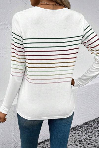 Striped Long Sleeve Top in 6 Colors - Olive Ave
