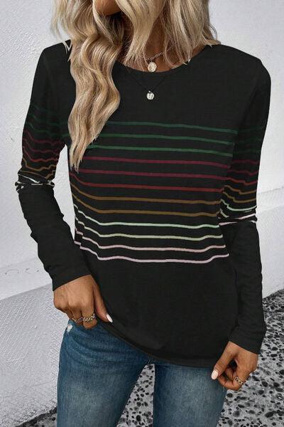 Striped Long Sleeve Top in 6 Colors - Olive Ave