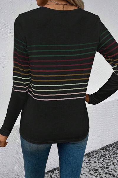 Striped Long Sleeve Top in 6 Colors - Olive Ave