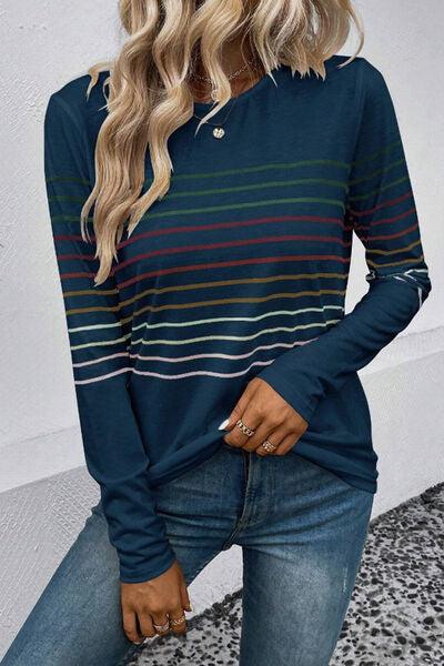 Striped Long Sleeve Top in 6 Colors - Olive Ave