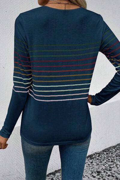 Striped Long Sleeve Top in 6 Colors - Olive Ave