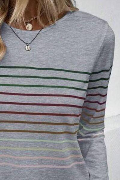 Striped Long Sleeve Top in 6 Colors - Olive Ave