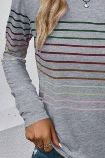 Striped Long Sleeve Top in 6 Colors - Olive Ave