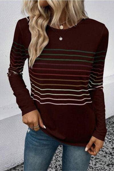 Striped Long Sleeve Top in 6 Colors - Olive Ave