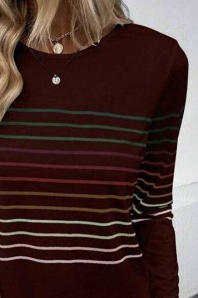 Striped Long Sleeve Top in 6 Colors - Olive Ave