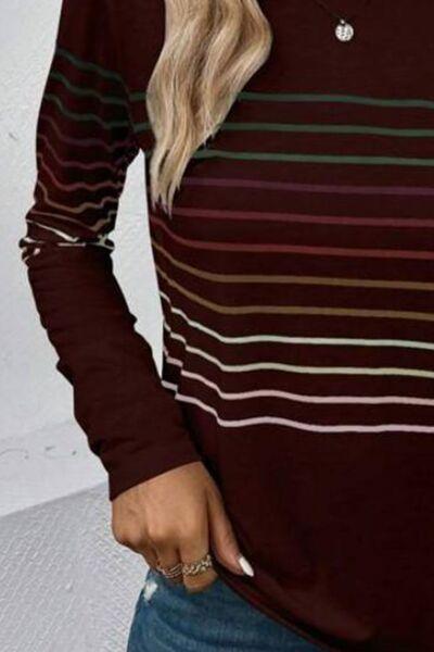 Striped Long Sleeve Top in 6 Colors - Olive Ave