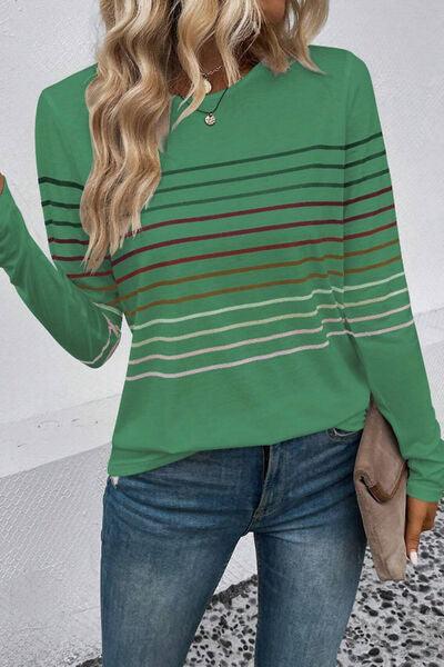 Striped Long Sleeve Top in 6 Colors - Olive Ave