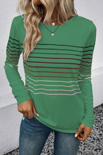 Striped Long Sleeve Top in 6 Colors - Olive Ave