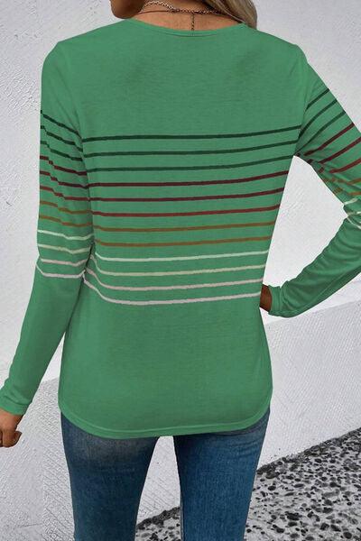 Striped Long Sleeve Top in 6 Colors - Olive Ave