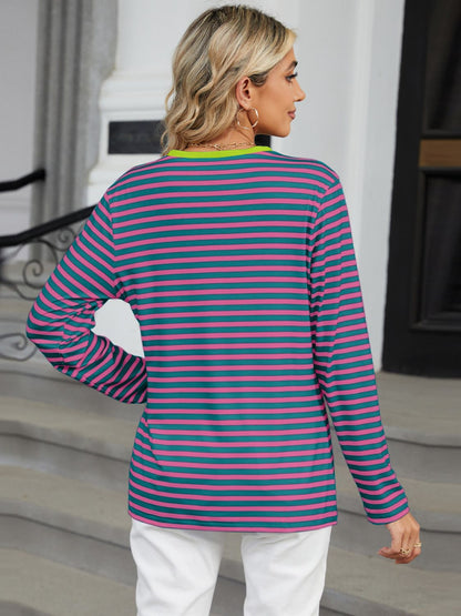 Striped Notched Top in 6 Colors