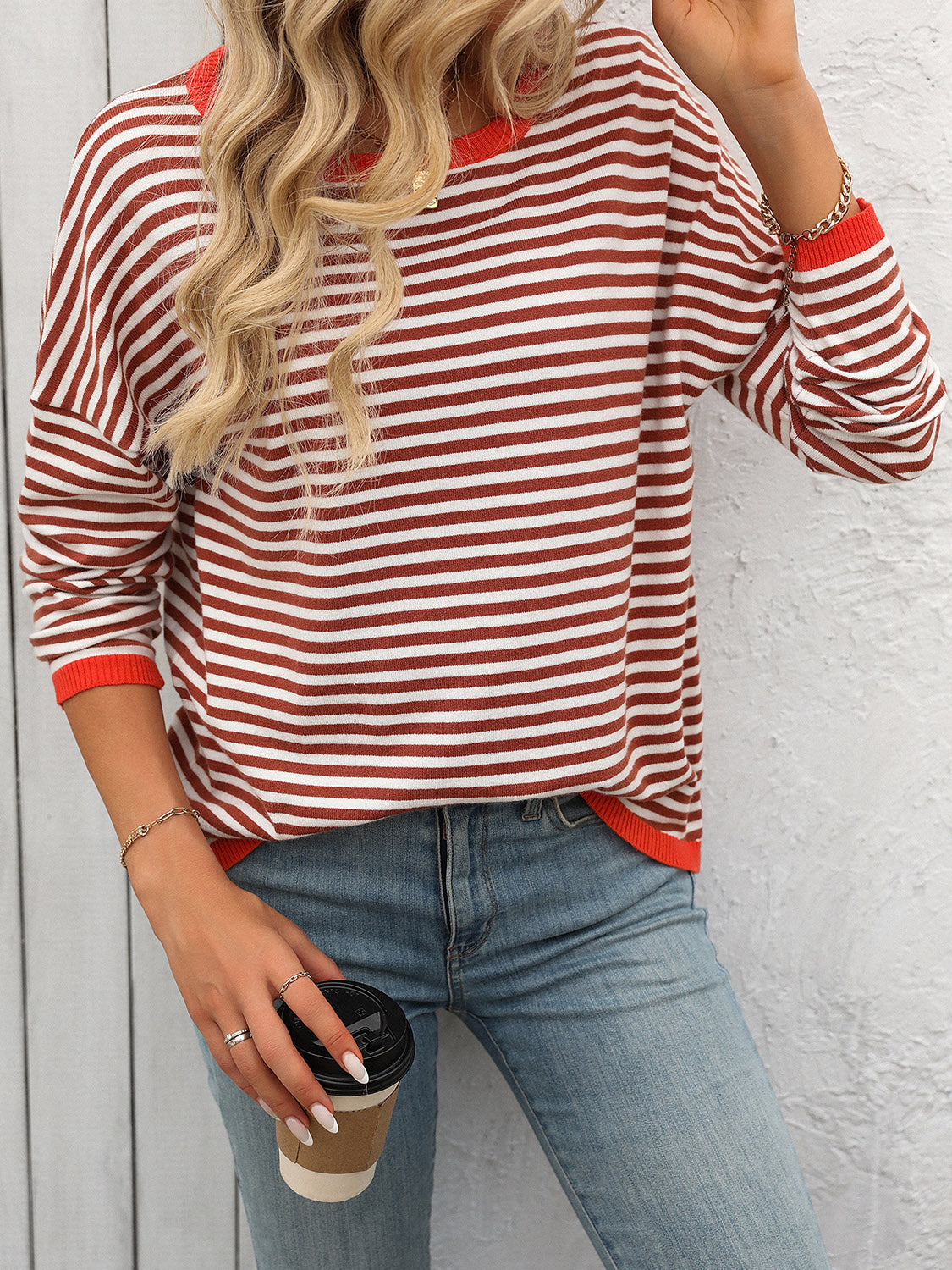 Striped Long Sleeve Sweater in 6 Colors