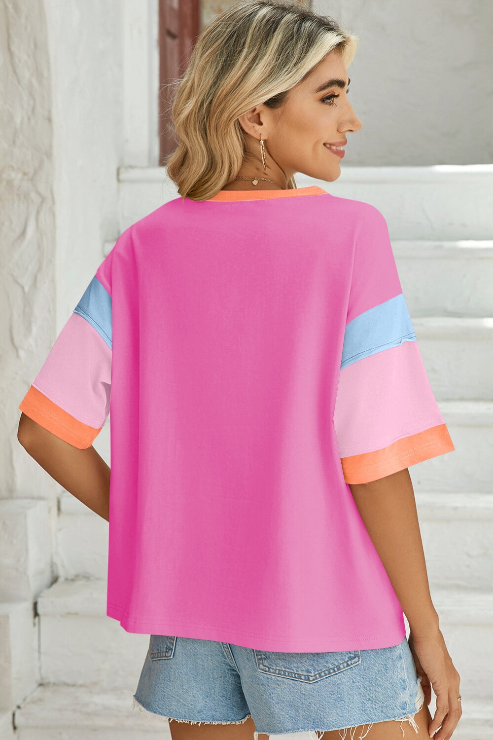 Color Block Half Sleeve T-Shirt in 4 Colors