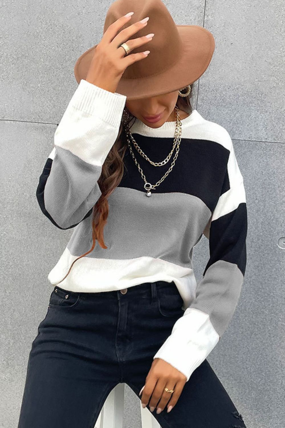 Longing For Fall Color Block Sweater in 4 Colors