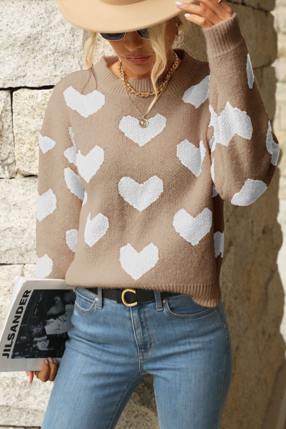 Heart Pattern Sweater