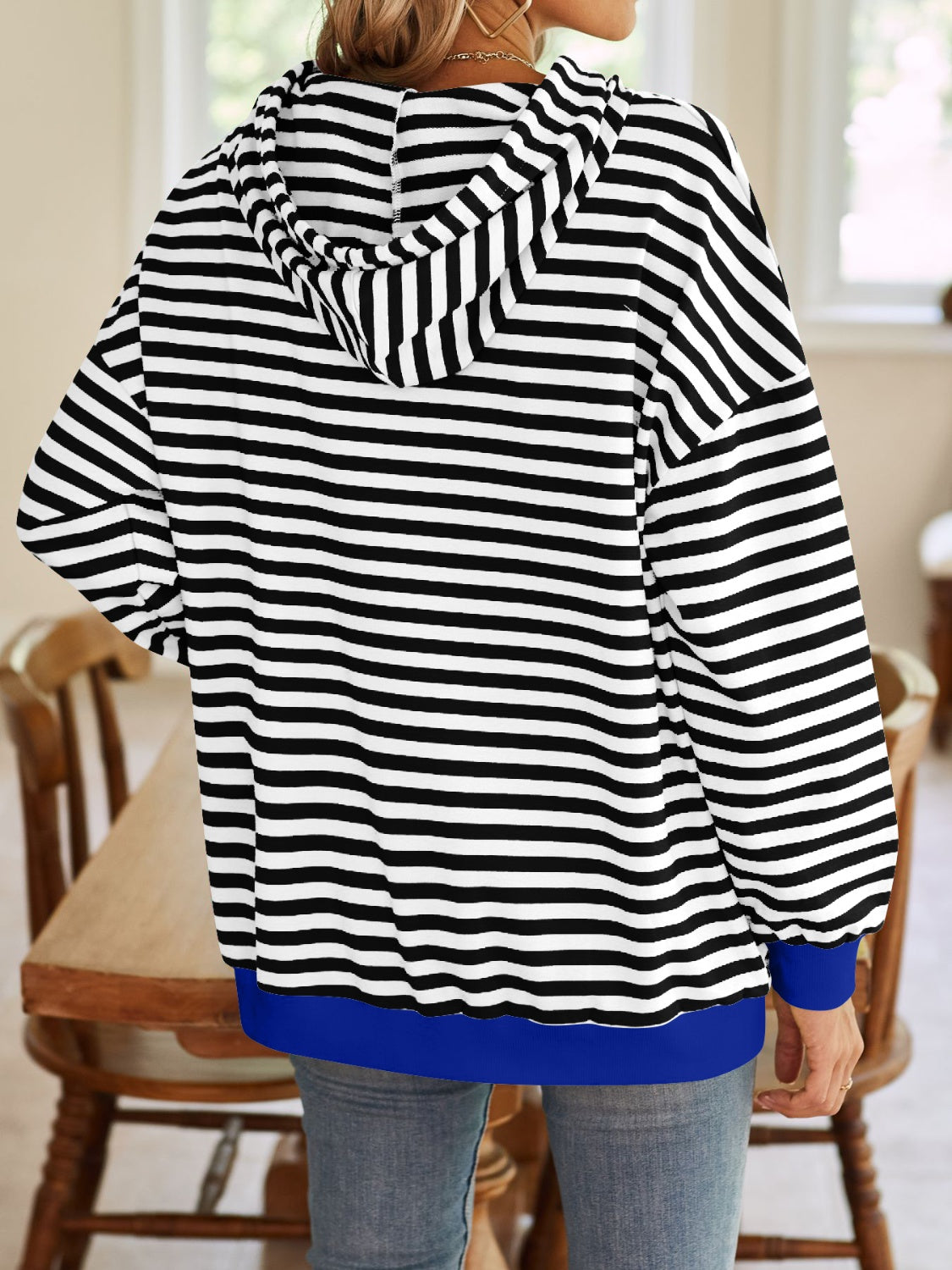 Drawstring Striped Hoodie in 6 Colors