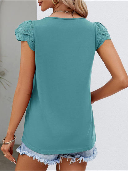 Ruffled Square Neck Top in 6 Colors - Olive Ave