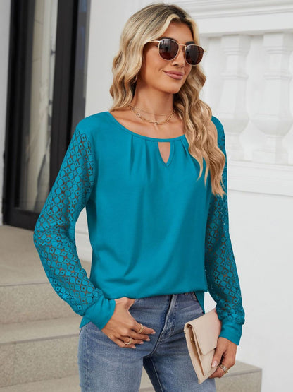 Cutout Long Sleeve Top in 6 Colors