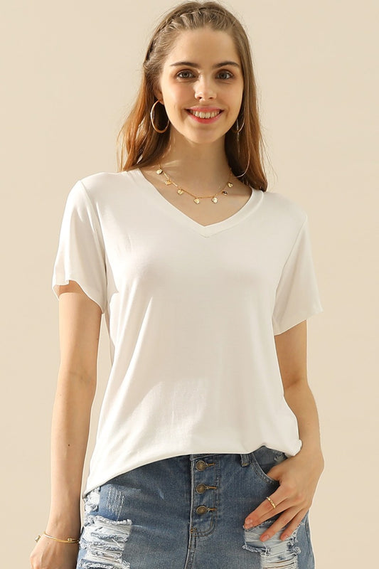 V-Neck Short Sleeve T-Shirt in 10 Colors