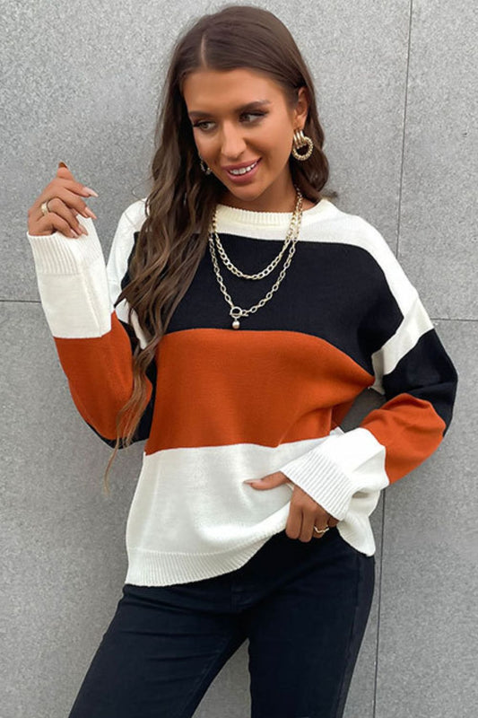 Longing For Fall Color Block Sweater in 4 Colors