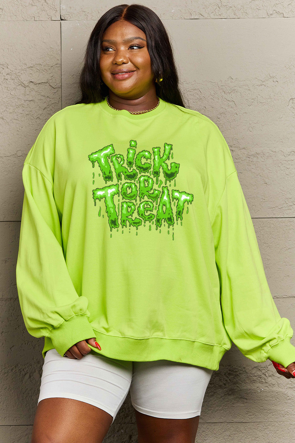 Full Size TRICK OR TREAT Graphic Sweatshirt in 6 Colors