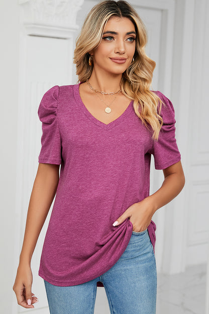 Heathered V-Neck Top in 6 Colors