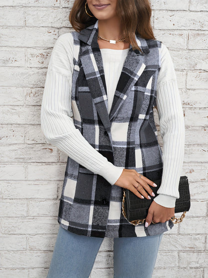 Plaid Vest Coat in 2 Colors