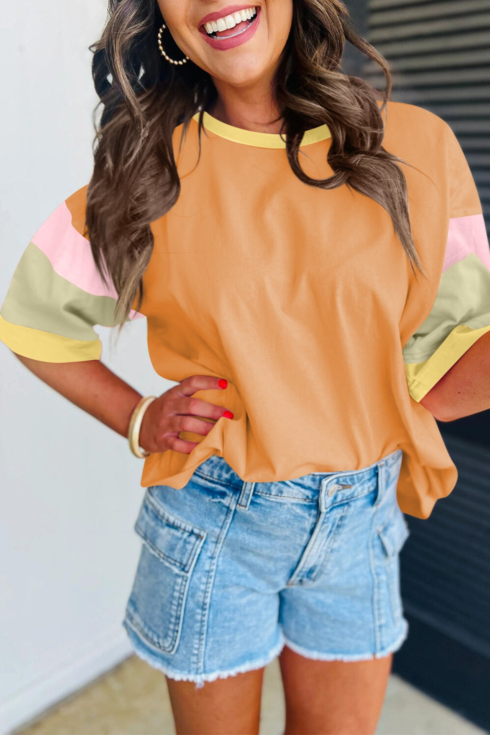 Color Block Half Sleeve T-Shirt in 4 Colors