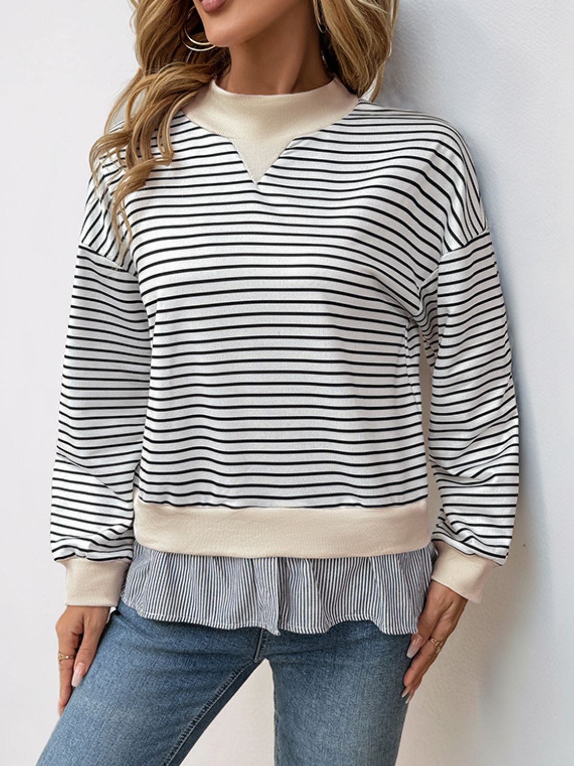 Striped Layered Sweatshirt