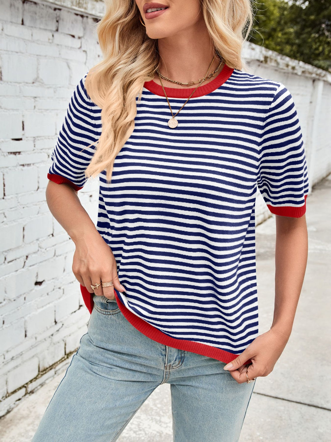 Striped Contrast Top in 7 Colors