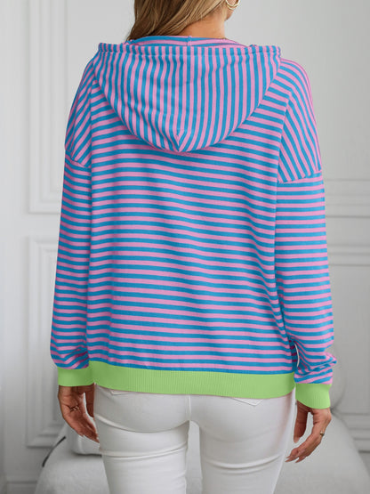 Striped Hooded Knit Top in 6 Colors