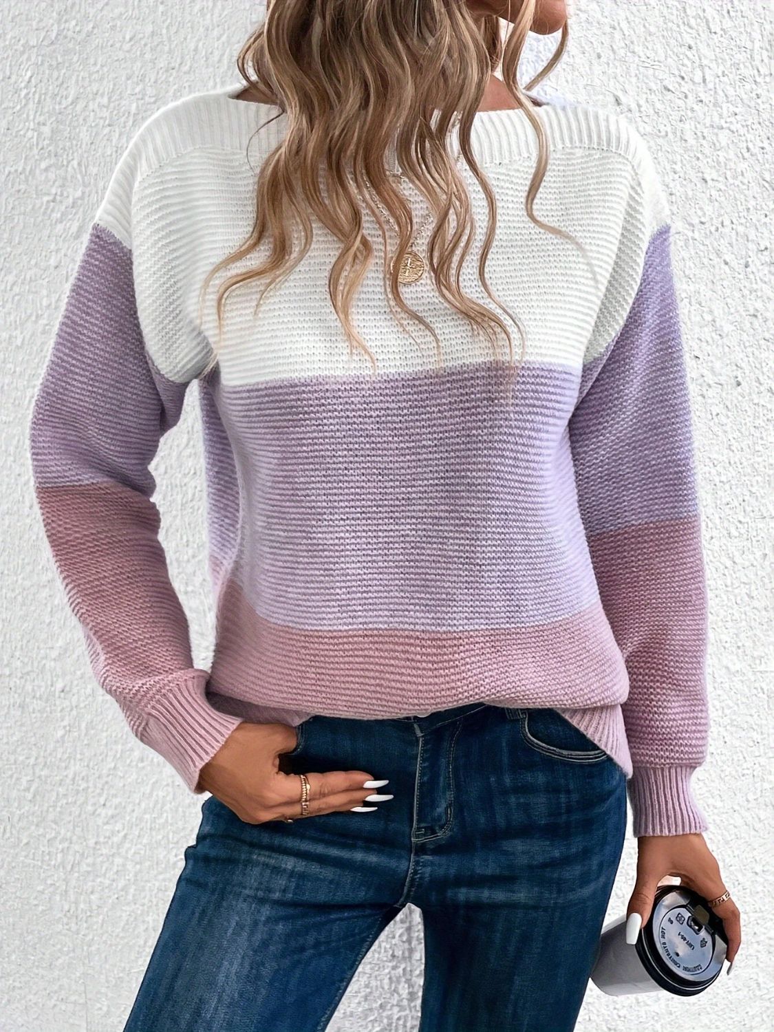 Color Block Boat Neck Sweater in 8 Colors