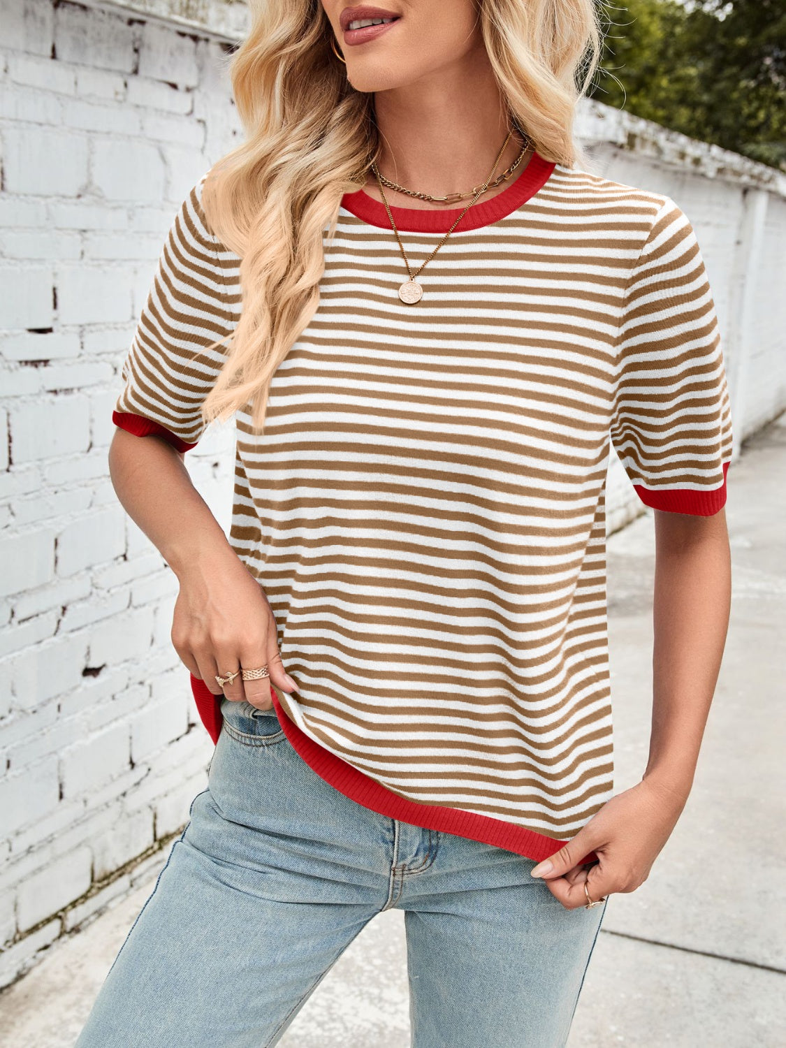 Striped Contrast Top in 7 Colors