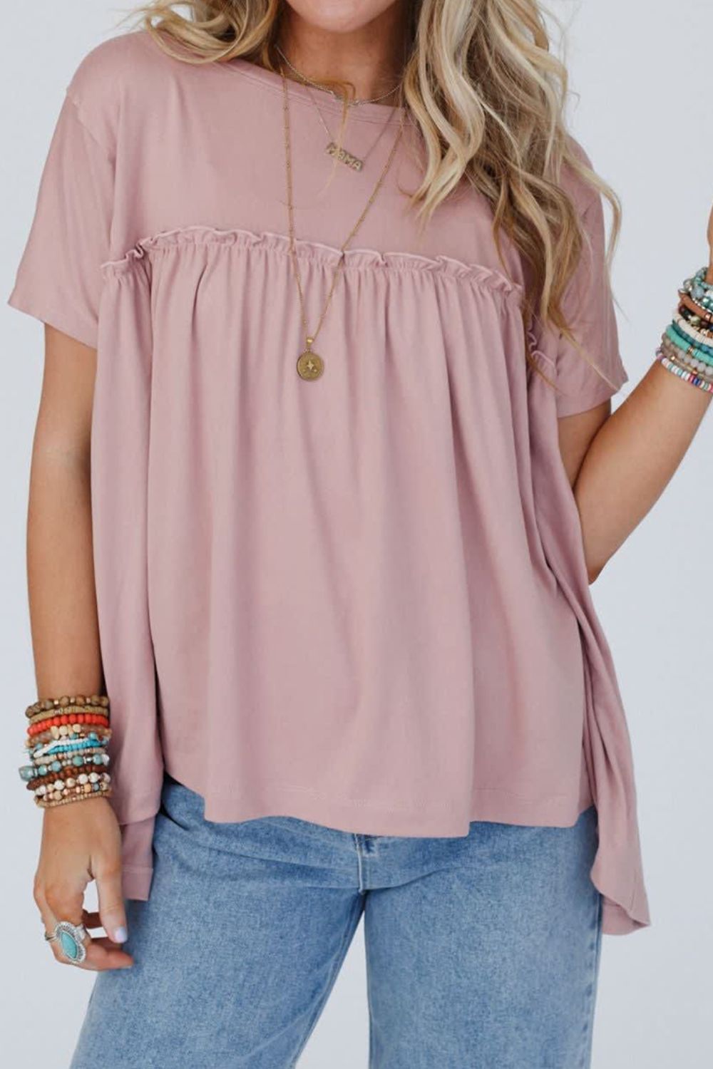 Frill Short Sleeve Top