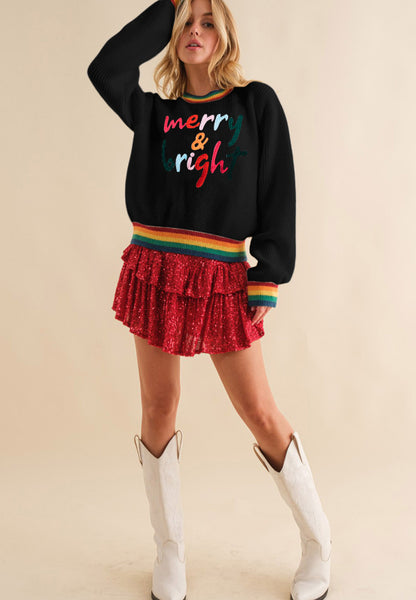 MERRY & BRIGHT Ribbed Sweater in 3 Colors