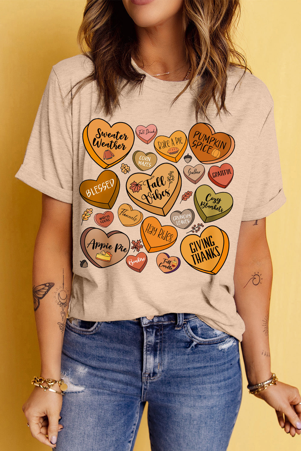 Fall Heart Graphic T-Shirt