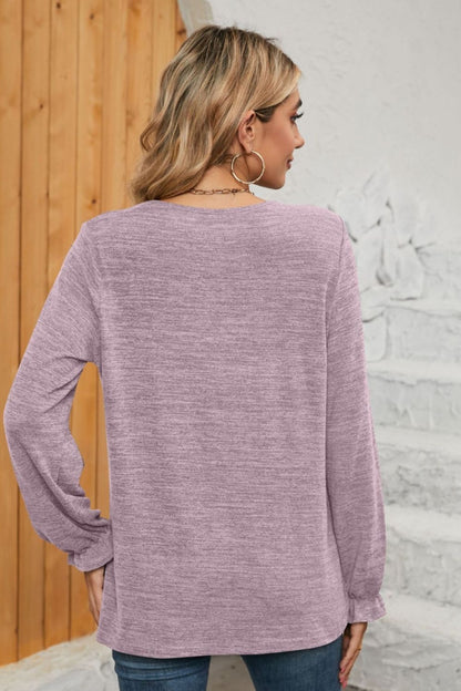 Ruched Flounce Sleeve Top in 7 Colors