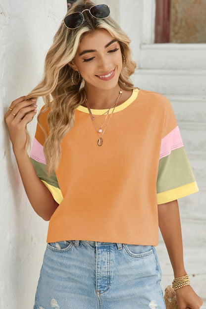 Color Block Half Sleeve T-Shirt in 4 Colors