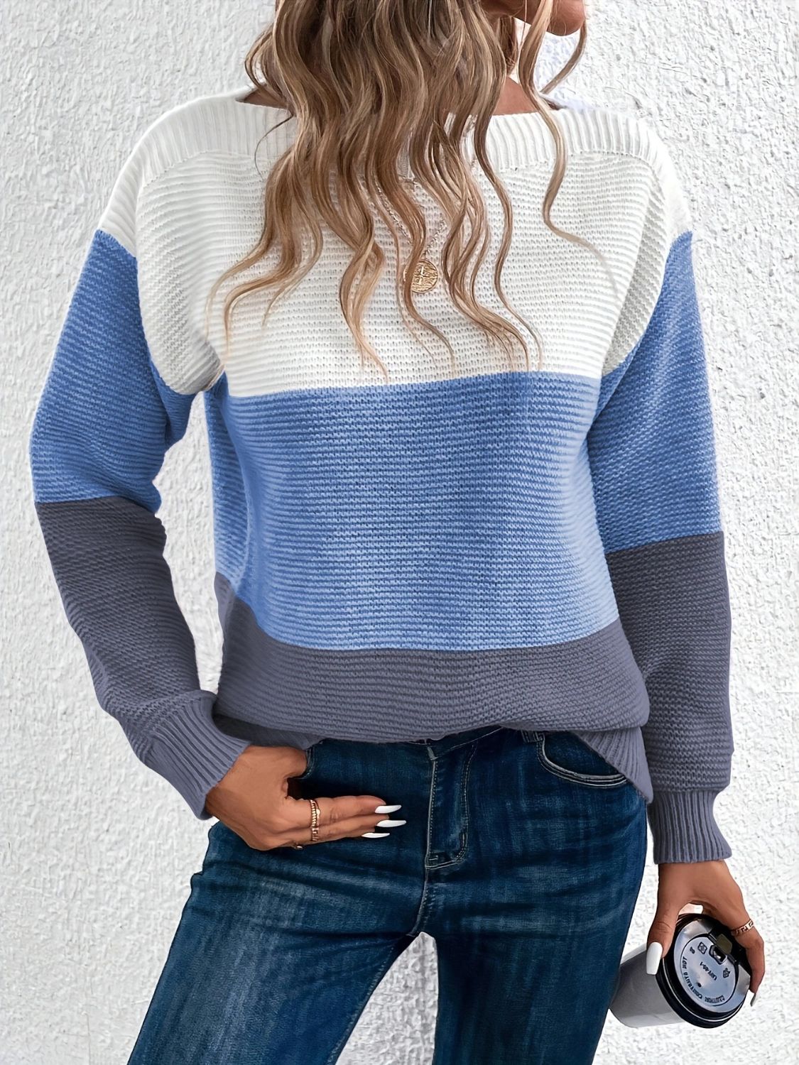 Color Block Boat Neck Sweater in 8 Colors