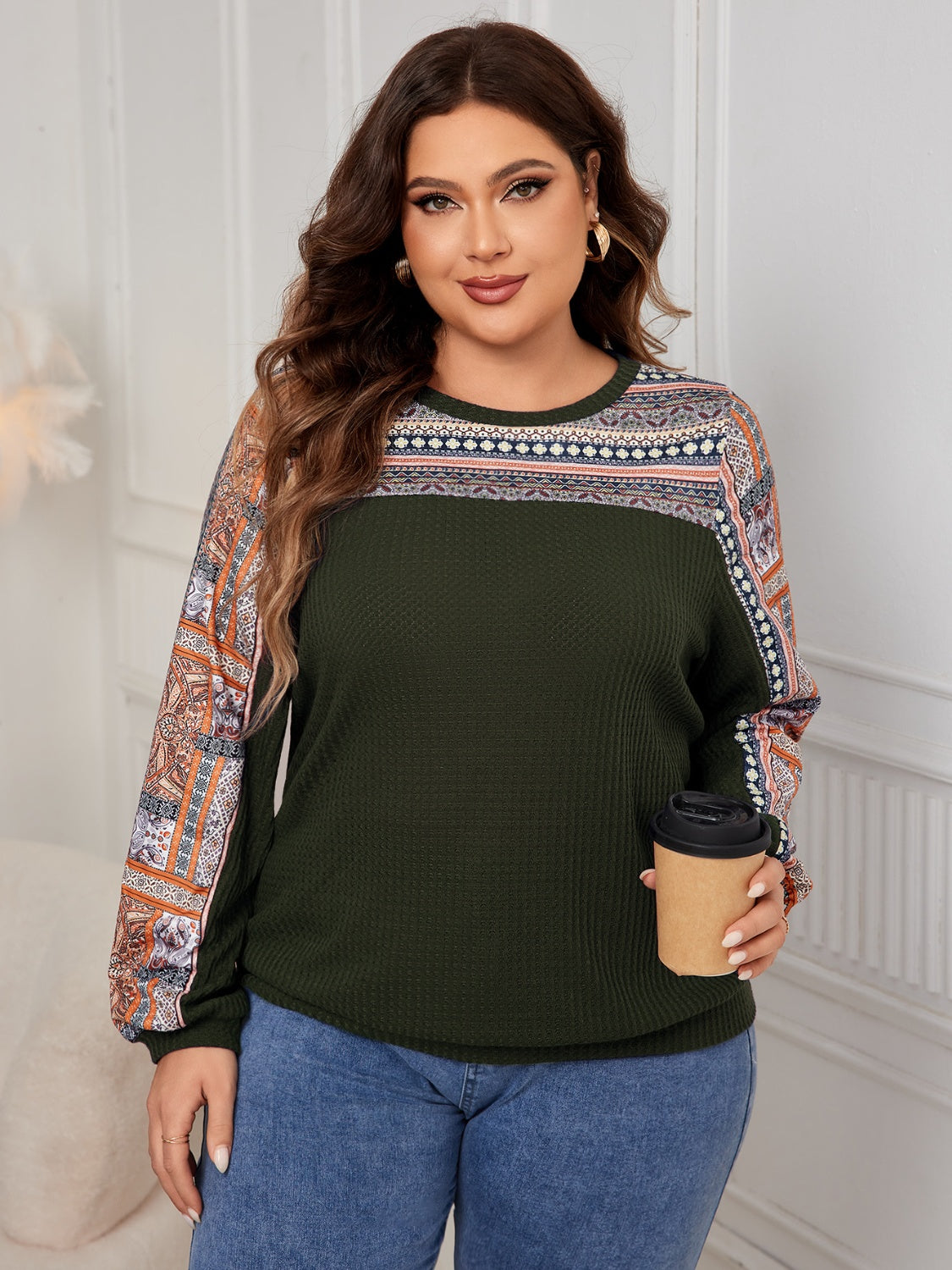 Plus Size Printed Sweatshirt in 3 Colors