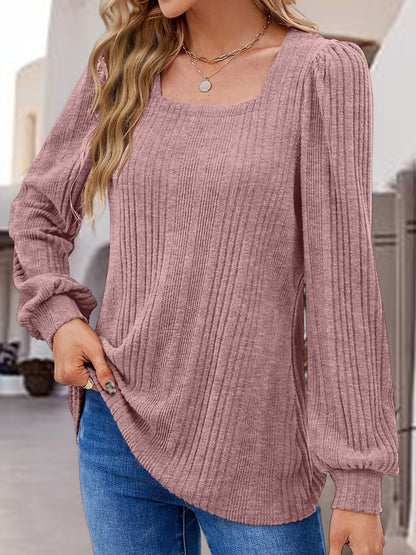 Ribbed Square Neck Top in 6 Colors