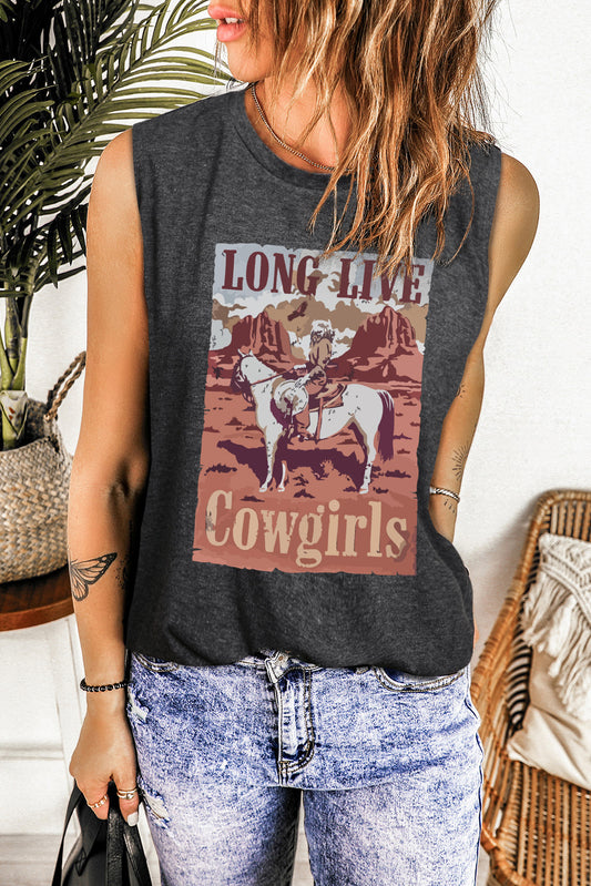 Graphic LONG LIVE COWGIRLS Tank - Olive Ave