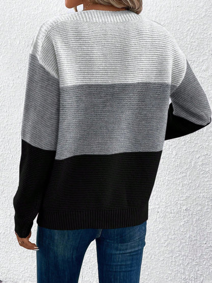 Color Block Boat Neck Sweater in 8 Colors