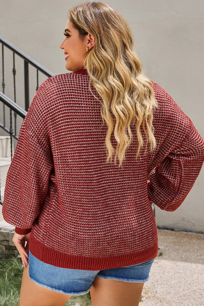 Plus Size Waffle-Knit Sweater in 5 Colors