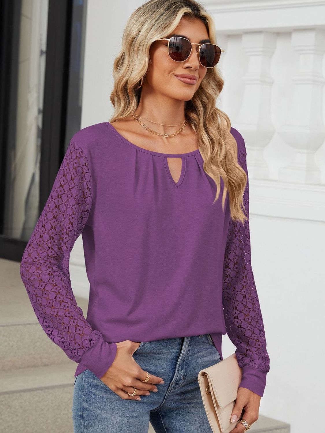 Cutout Long Sleeve Top in 6 Colors