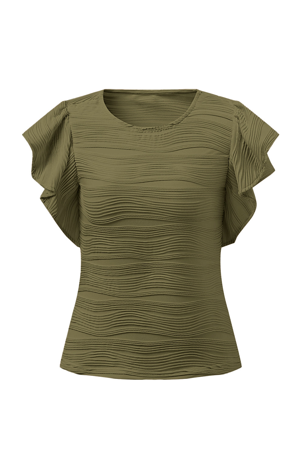 Textured Ruffle Top - Olive Ave