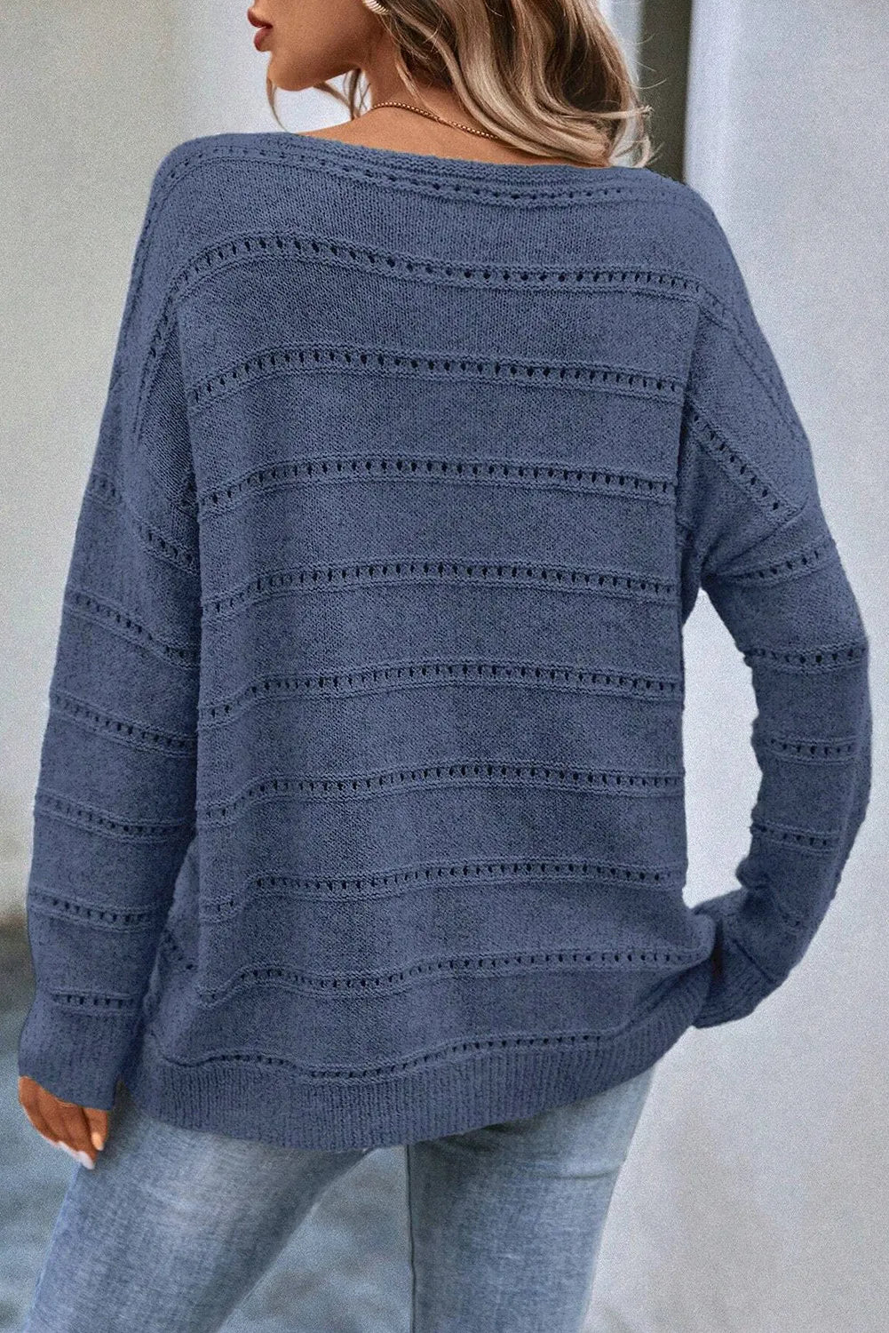 Boat Neck Dropped Shoulder Sweater in 3 Colors