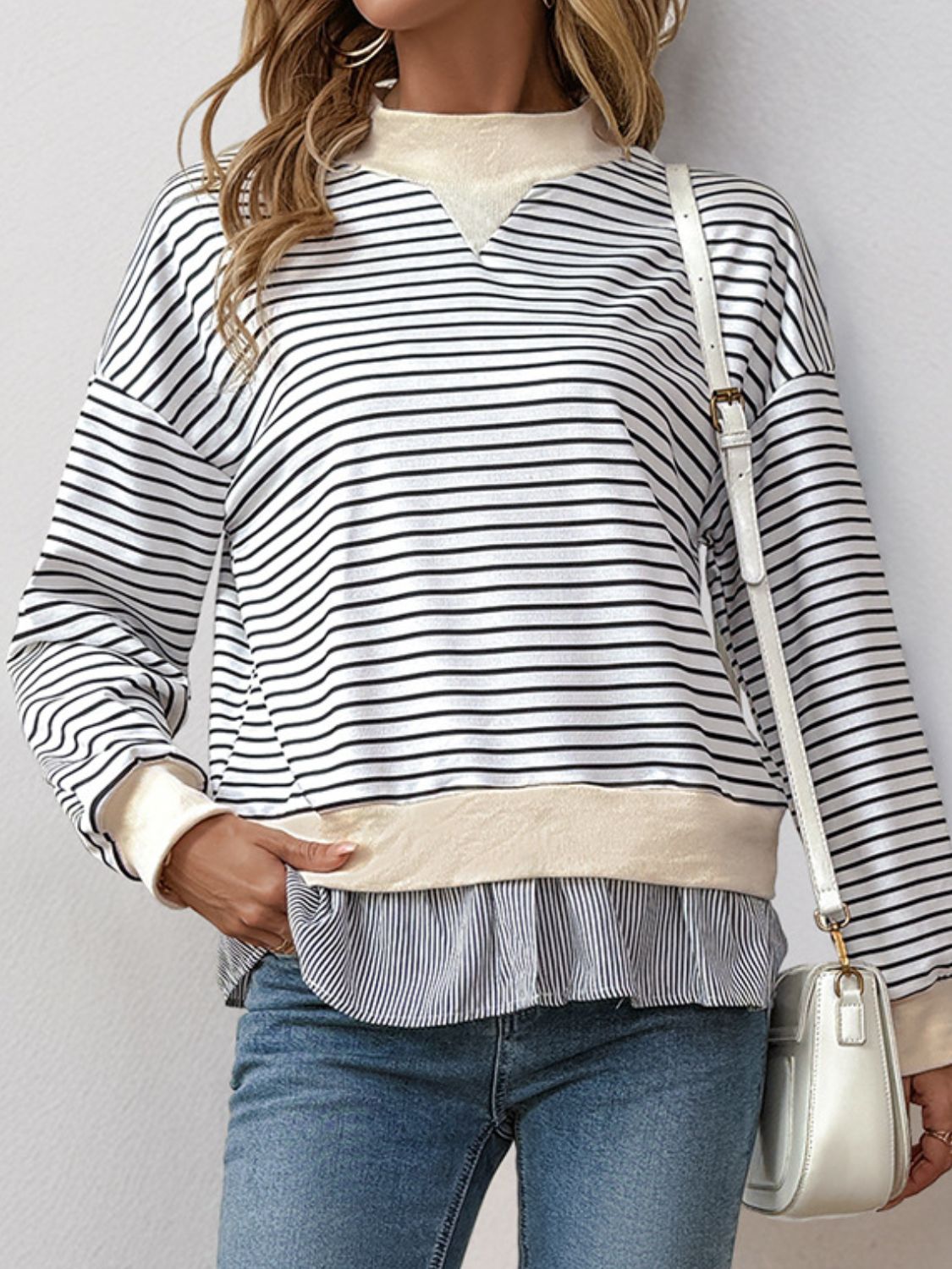 Striped Layered Sweatshirt