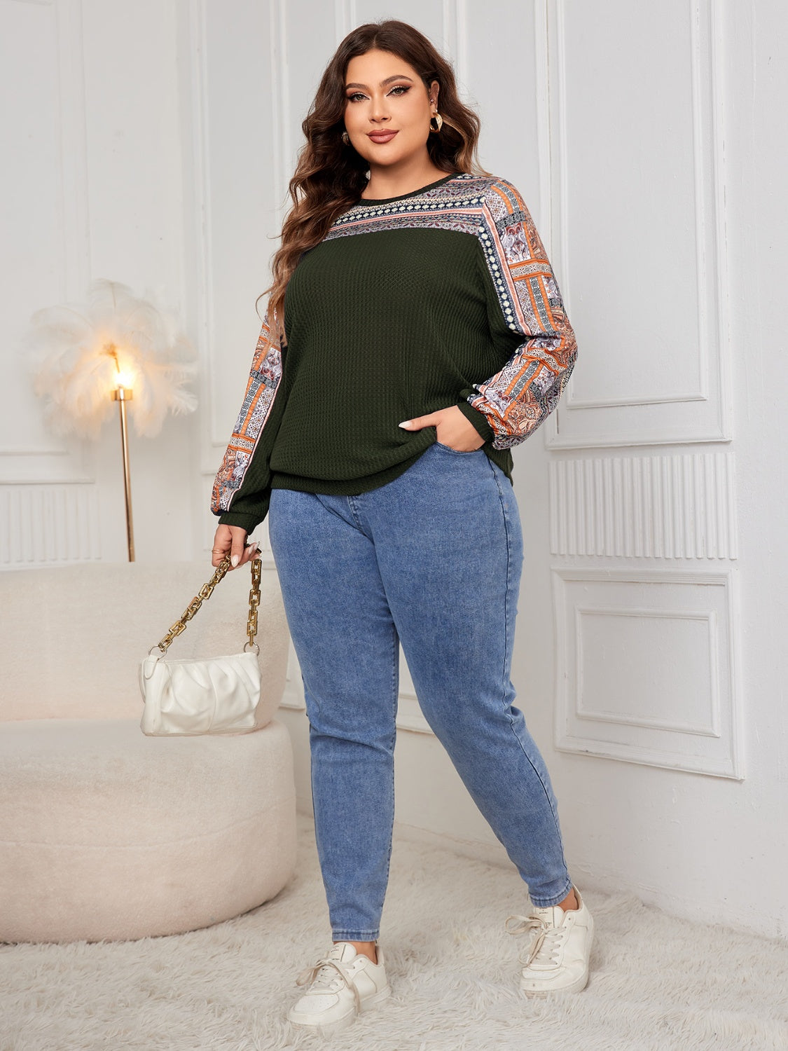 Plus Size Printed Sweatshirt in 3 Colors