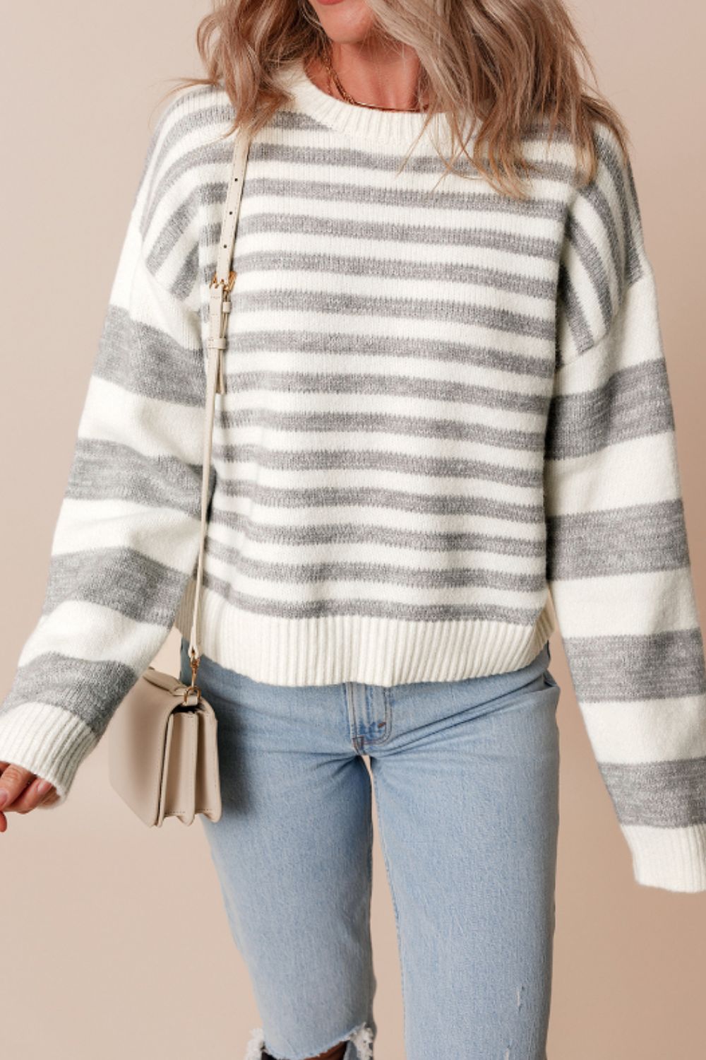 Striped Dropped Shoulder Sweater