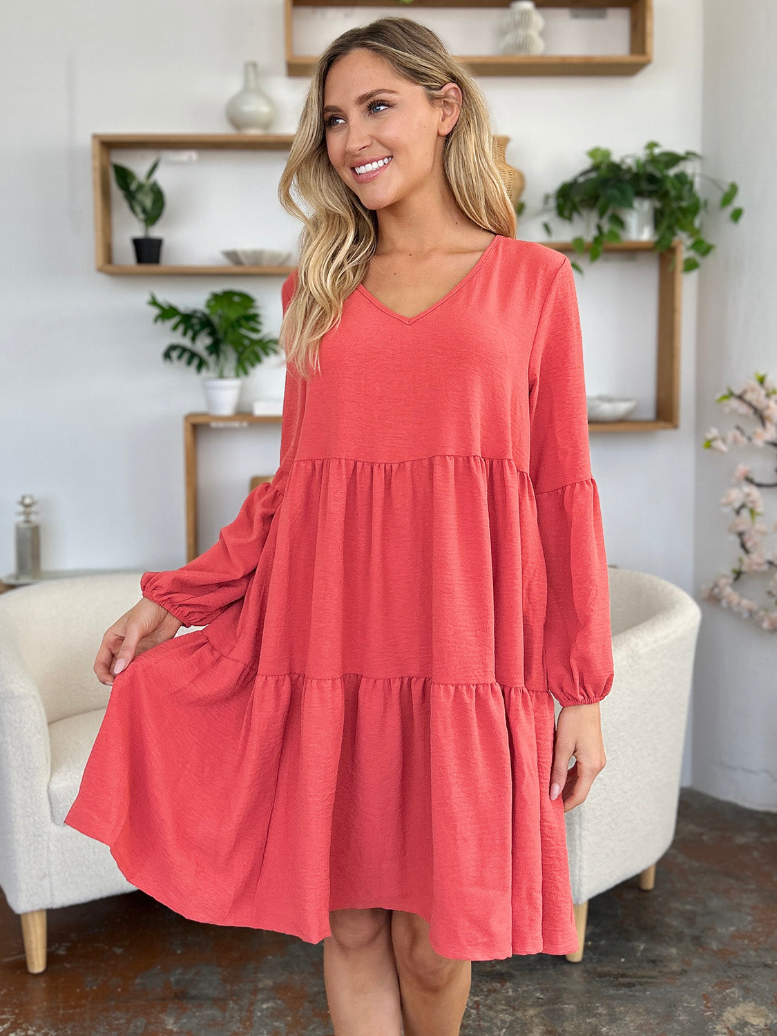 Full Size Tiered Dress with Pockets in 5 Colors